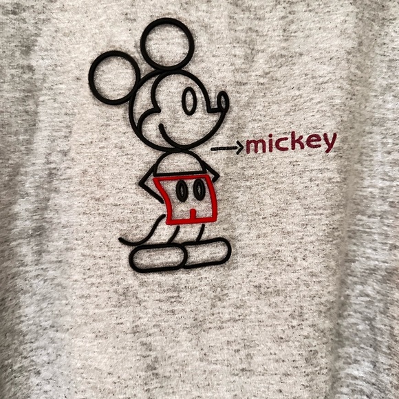 Vintage Disney Store Mickey Mouse Rubber Stick Out Graphic T-Shirt. Sz: Lg, Gray - Picture 2 of 2